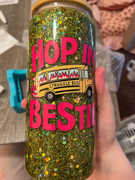 Snow globe 16oz bestie cup