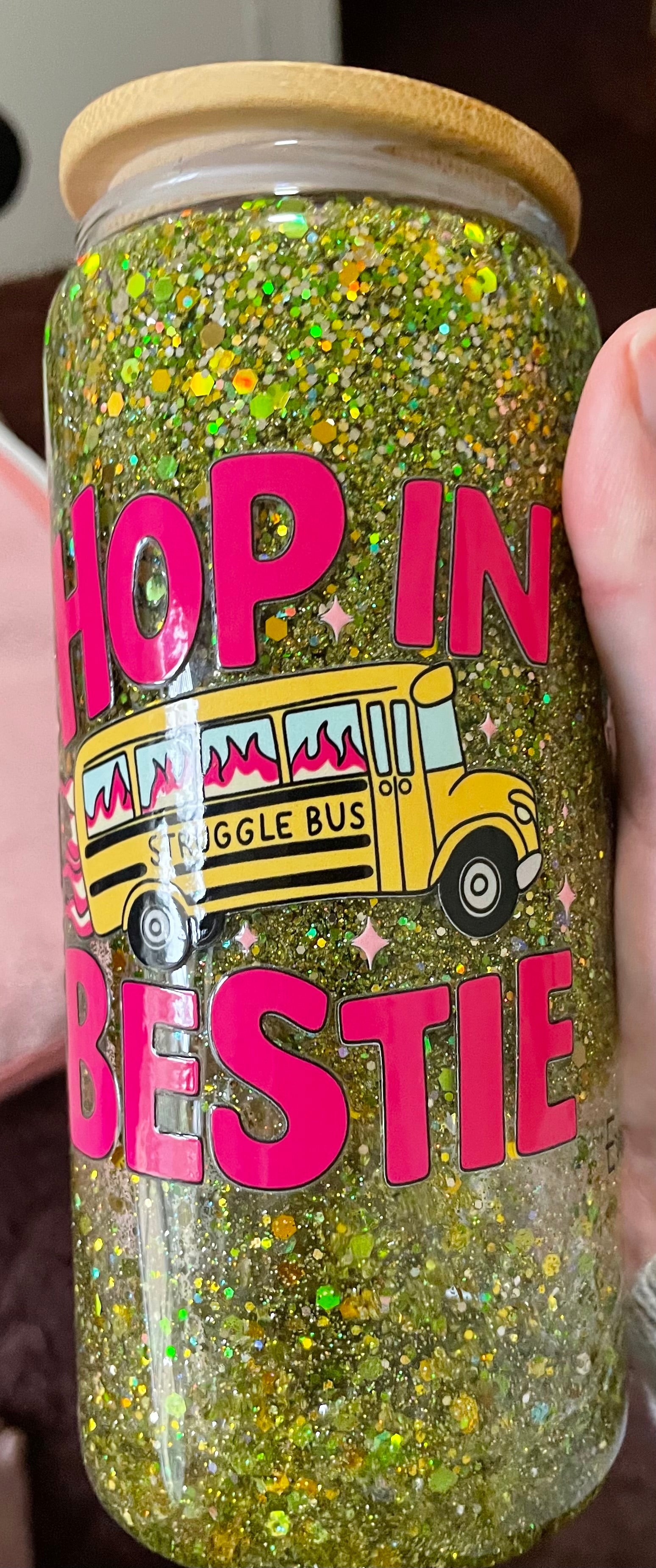 16oz glass bestie cup