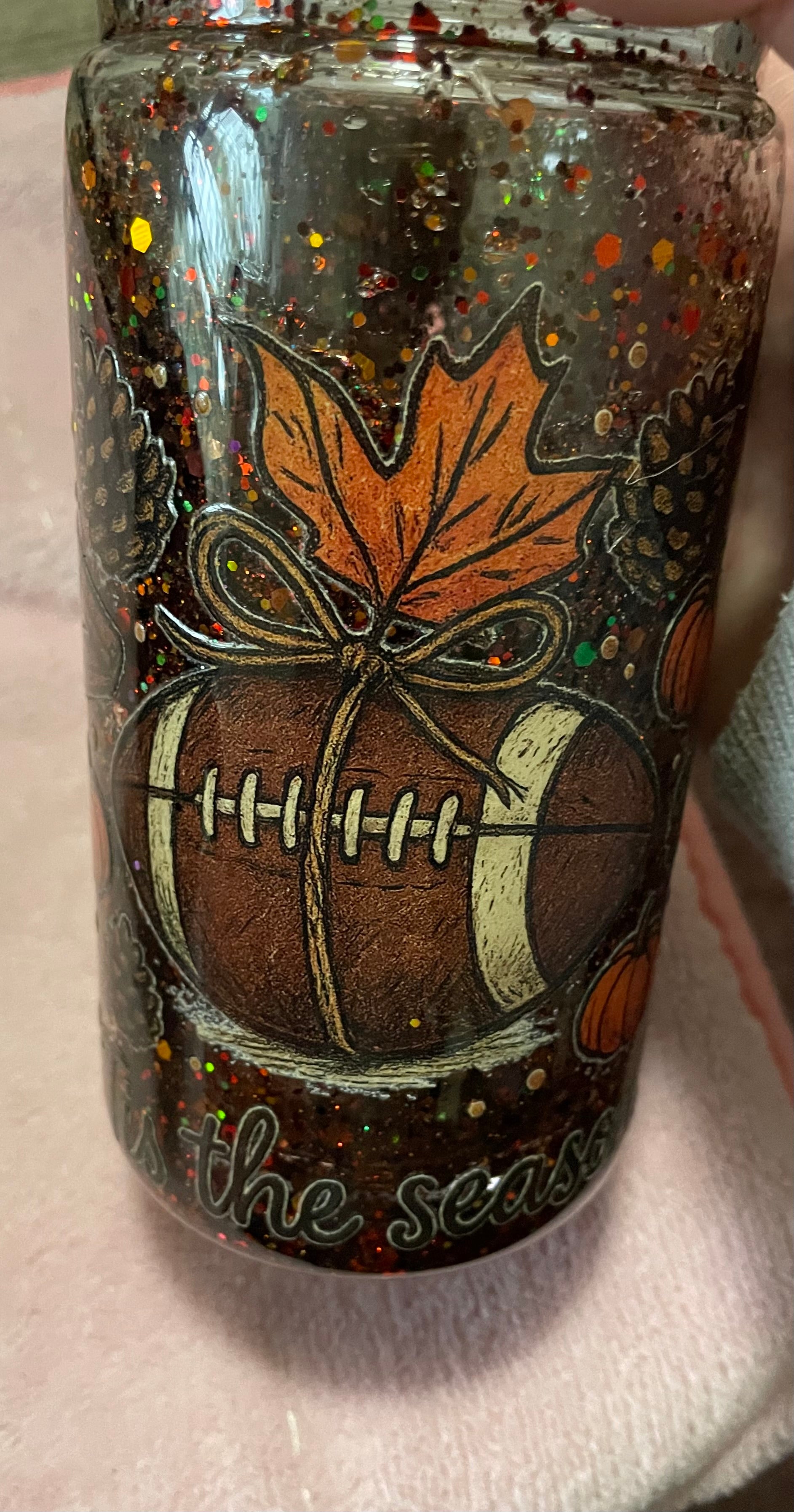 16oz acrylic fall football cup