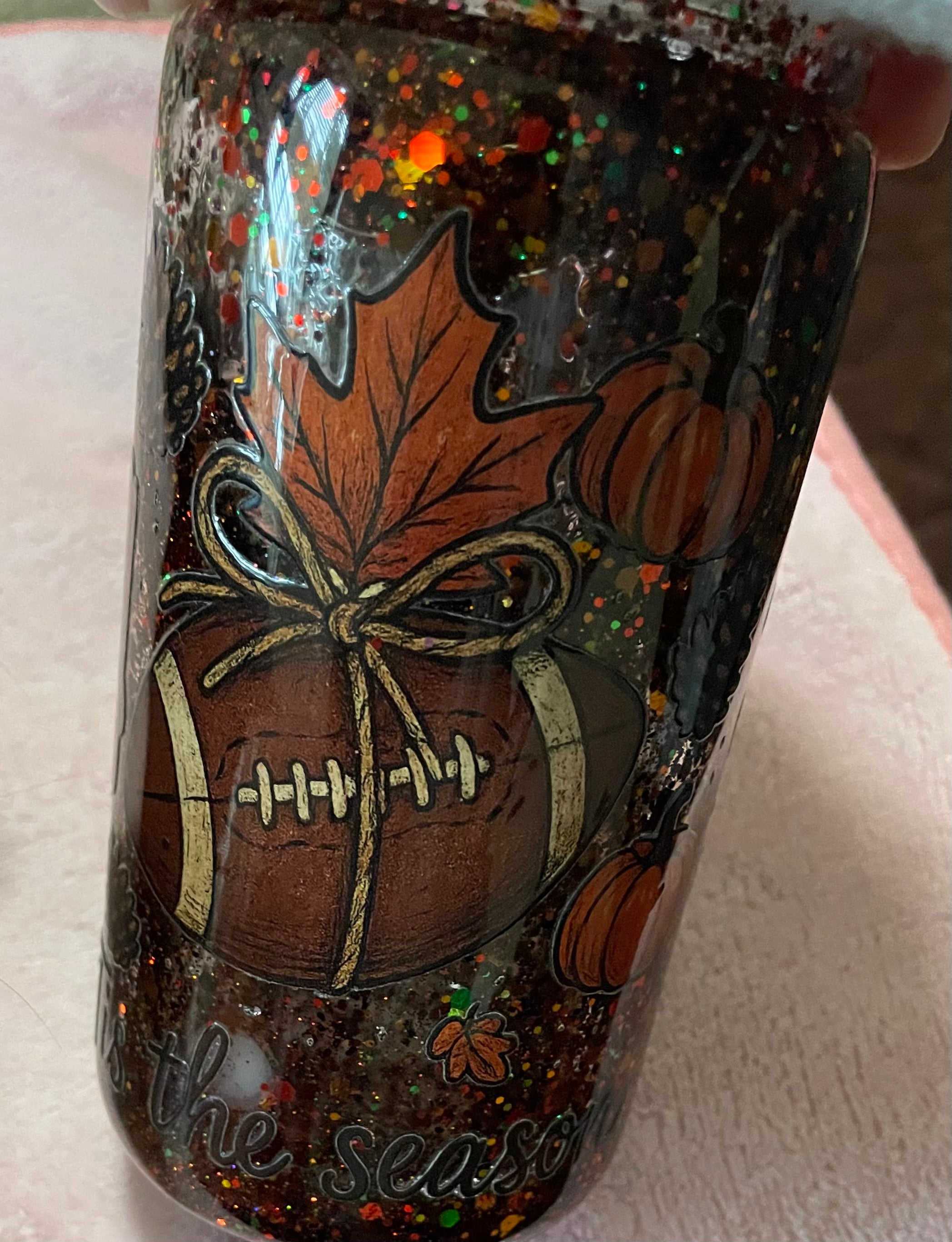 16oz acrylic fall football cup