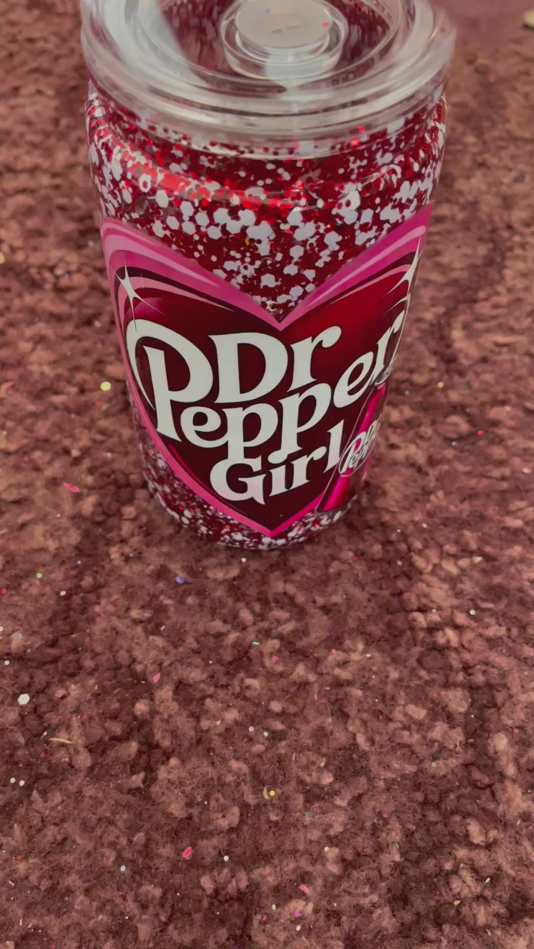 Dr Pepper girl 16oz acrylic snow globe cup