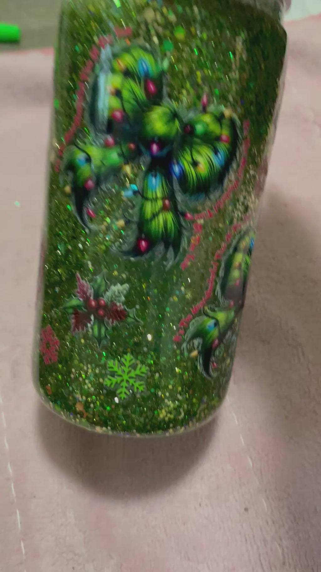 16oz acrylic Christmas bow cup