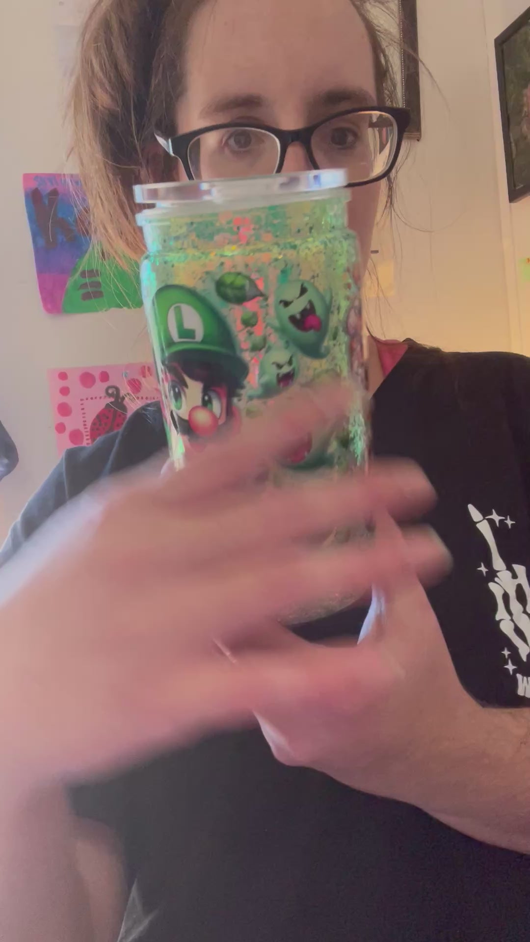 Mario and Luigi 16oz acrylic cup
